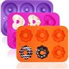 FineGood - Set di 3 stampi in silicone per cuocere dolci, stampo antiaderente in silicone per pancake, ciambella, muffin, cupcake, bagel