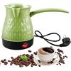 BORDEAG Caffettiera Turca, 500ml Verde con Manico Lungo Caffettiera Elettrica Turca, Riscaldamento Rapido Caffettiera Turca in Acciaio Inossidabile, Caffettiera Turca Elettrica per Casa e Ufficio (Spina UE)