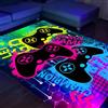 HOLAVIDA Tappeto per Giochi Neon, Tappeto 3D Reattivo ai Raggi UV del Controller di Gioco, Tappetino Fluorescente Antiscivolo per Pavimenti, Decorazione per la Sala Giochi dei Bambini, 180x120cm