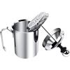 WANGZAIZAI Schiumalatte manuale in acciaio inox con doppio schermo in schiuma, per cappuccino latte cioccolata calda (400ML)