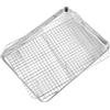 HaWare Teglia da forno con griglia di raffreddamento, in acciaio inox, grande, 40,5 x 30,5 x 2,5 cm, rettangolare, con griglia per torte, lavabile in lavastoviglie