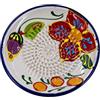 Kaladia Piatto da grattugiare in ceramica, per zenzero, parmigiano, ecc., in bianco con fiore rosso, diametro: 12 cm, realizzato a mano e dipinto a mano, prodotto in Spagna