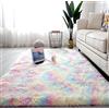 LYKEJI Tappeti per camera da letto Tappeti a pelo lungo e morbidi Tappeti antiscivolo per interni extra morbidi e confortevoli per soggiorno Camera da letto Bambini (Arcobaleno, 80x160cm)