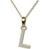 LillyMarie LILLY MARIE Collana in Oro Personalizzata con Ciondolo Lettera e Pietre di Zirkonia