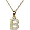 LillyMarie Collana Letterina Doro Con Pendente Iniziale Con Zirconi In Oro 333