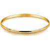 Dankadi Braccialetto Sottile in Argento 925 Largo 3MM Piatto Semi-Rotondo, Diametro 60MM 65MM 68MM Set di 1/2/3 Pezzi Placcato Oro Rosa Bracciale Rigido Liscio Stile Classico Semplice Per Donna Madre