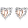 INFUSEU Orecchini Lettera, Argento Sterling 925 Orecchino Iniziale Lobo Iniziali Cuore Lettera A-Z Nome Iniziali Dell'alfabeto Gioielli Personalizzati Regali per Donne Ragazze