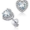 ChicSilver Orecchini Donna Argento 925 Cuore Zirconia Diamante Aprile