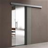 doporro Porta Scorrevole in Vetro 77,5x215cm, Porta Scorrevole in Vetro Satinato 8mm con Binario e Maniglia Per Asta per Bagno Cucina Studio Ufficio, Amalfi TS14H-775