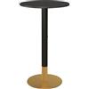 HOMCOM Tavolo da bar rotondo tavolo da bistrot tavolo laterale stile contemporaneo tavolo da cucina struttura in acciaio dim. 60L x 60L x 102H cm nero