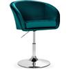 RELAX4LIFE Sgabelli da Bar Girevole, in Stile Moderno con Sedile Imbottito in Velluto, Altezza Seduta Regolabile 47-60,5 CM, Carico 120 KG, per Ufficio Soggiorno (VERDE)