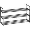 SONGMICS Scarpiera a 3 Ripiani, Scaffale Portascarpe, Organizzatore in Metallo, per 12/15 Paia di Scarpe, Impilabile, Corridoio, Soggiorno, Camera da Letto, 30 x 92 x 54 cm, Nero LSA13BK