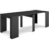 Skraut Home | Consolle allungabile | Tavolo consolle allungabile | 220 | Per 10 persone | Tavolo da pranzo | Stile moderno | Nero