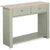Brigros WeHome - Tavolo Consolle, Tavolo Da Divano Con 2 Scomparti, Consolle Ingresso In Legno Mdf Con Top Naturale, Tavolino Salotto Moderno 100x30x70 Cm, Per Ingresso Soggiorno Salotto (Salvia)