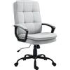 HOMCOM Sedia da Ufficio Ergonomica con Schienale Alto e Bracciolo, Poltrona da Ufficio Girevole con Altezza Regolabile e Funzione Dondolo, 63x70x102-112 cm, Grigio