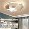 WayLuoung Plafoniera LED Bianca | Lampada Per Bambini Moderna Rotonda | Stella Cielo Stellato Bambini Luce | Ø55cm 48W | Dimmerabile Con Telecomando 2700K-6500K | Camera Dei Bambini Ragazzi Ragazze Lampada