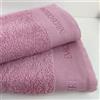 Novia - Set Asciugamani Enrico Coveri 1+1 con Balza Ricamata - Colore Rosa, Taglia Unica
