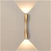 YOOCHUENG Applique da Parete Oro Interno,Lampada da Parete a LED,Cablata Fissa,Foratura,Moderna e Creativa Applique in Metallo per Camera da Letto Corridoi Scale Portici (Luce Calda,24 CM)