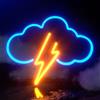 Foreverup Insegna al neon con nuvola blu e fulmine giallo, insegna al neon con nuvola a LED, insegne al neon, luce al neon con fulmine, per soggiorno, camera dei bambini, bar, sala giochi, festa