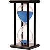 Lodunsyr Clessidra 60 Minuti Timer Ornamento Sandglass Timer Decorazione Natale Capodanno Compleanno Tavolino da tè Scaffale per libri Gioco Scuola Cornice in Legno Sabbia Timer Blu