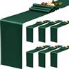 YMHPRIDE Confezione da 6 runner da tavola in raso verde smeraldo, runner da tavola in seta lungo 30x180 cm per la decorazione della tavola di banchetti di compleanno di feste di nozze - Verde smeraldo