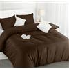 Utopia Bedding Copripiumino Una Piazza e Mezza - Microfibra Copripiumino 200x200cm + Federe 50x75cm - Marrone