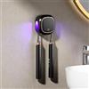 Wekity Spazzolino da denti UV Sanitizer, Portaspazzolino da parete Funzione Asciugatura, Sterilizzazione e Timing, con 2 Spazzolino da denti, Carica 2000mAh per Bambini, Adulti, Bagno (Nero)