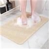 Ruikcoll Tappetino da doccia antiscivolo, beige, 40 x 80 cm, tappetino da bagno di sicurezza morbido e confortevole con fori di drenaggio, tappetini da doccia massaggianti in luffa in PVC per zone umide