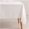 GAMUSI Tovaglia antimacchia tavolo rettangolare floreale jacquard impermeabile 140 x 100 cm, tessuto al tatto, colore bianco - signora