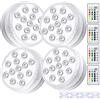 ALED LIGHT Luci LED RGB subacquee, 4 pezzi 13 LED impermeabili luci LED multi cambiamento colore illuminazione laghetto con telecomando, 8 ventose, luce LED per vaso, base piscina, serbatoio di pesce