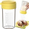 Yueser Zucchero a Velo Setaccio, Vetro Shaker per Zucchero a Velo con Coperchio Setaccio per Decorazione caffè Farina Cacao Polvere di Spezie Grande Barattolo per spezie Sale Zuccheriera Formaggio