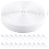 YiliYa Cerniera Lampo Bianca Continua,12 Metri Cerniere in Nylon con 30 Cursori in Metallo per Cucito Artigianalmente Lenzuola Fai da Te Vestiti Lenzuola (Larghezza 25 mm)