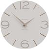 CalleaDesign Orologio da Parete Moderno Smile Lino per il muro del Salotto, Cucina, Ufficio. Silenzioso, Design, Grande 30 cm. Orologi da parete particolari moderni italiani.