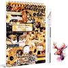 Veszoen 1000+ Pezzi/50 Fogli Stickers per Scrapbooking Vintage - Kit Adesivi per Album di Ritagli, Bullet Journal, Calendari e Taccuini (Marrone)