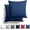 Alreya Set di 2 Federe per Cuscino in Raso 100% Cotone - 40 x 40 cm Blu Navy - Con Chiusura Lampo YKK, Morbidissima, la confezione include solo la federa