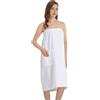 Winthome Kilt da Sauna Donna 100% Cotone, Asciugamano Sauna Donna Morbido e Confortevole, Altamente Assorbente, Regolabile con Bottoni, Accappatoio per Sauna Doccia Spiaggia Piscina(Bianco, 80x145cm)