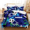 CXYXHW Set di biancheria da letto per bambini, con stampa 3D, motivo calcio, con chiusura lampo, 3 pezzi, morbida biancheria da letto per bambini (calcio 5, 135 x 200 cm)