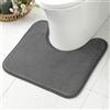 MIULEE Tappeto da Bagno Antiscivolo in Microfibra - Morbido, Assorbente, Lavabile - Forma a U per WC, 45x45 cm, Nero