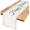 YILANJIN Runner Da Tavolo Di Compleanno, 33 X 183 CM, Decorazione Di Buon Compleanno, Lavabile Tovaglia Di Compleanno Con Coriandoli, Adatto Per La Decorazione Di Feste Per Bambini Per Ragazzi E Ragazze