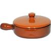 Amazing Cookware SB135 - Padella con Coperchio in Terracotta Naturale, 15 cm