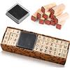 Mlczwt 40 Pezzi Timbri Lettere Alfabeto Set Di Timbri In Scatola Legno Vintage Alfabeto Timbri in Gomma e Legno Set di Numeri Lettere Alfabeto per Scrapbooking per Decorare Diario e DIY Biglietti