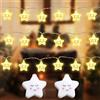 GAROMIA Catena luminosa a forma di stella, per cameretta dei bambini, 3 m, luce bianca calda, per interni, 8 modalità, luce notturna per decorazione di stanze, compleanno, festa, Natale, matrimonio