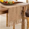 Serento Runner da Tavola Boho 30x140cm Runner da Tavolo Moderno Macrame con Nappe Marrone Autunnale Runner da Tavola in Lino e Cotone per la Decorazione da Cucina, Sala da Pranzo, Soggiorno Marrone