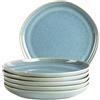 MÄSER Serie Cordelia, set di piatti da dessert per 6 persone in gres di alta qualità, servizio da tavola da 6 pezzi, stampi irregolari; gres, verde