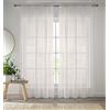 Enhanced Living Coppia di tende in voile color crema per soggiorno, 145 x 183 cm (larghezza x lunghezza), in tinta unita, con asole, 145 x 183 cm