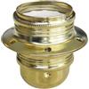 Tibelec 815130 - Zoccolo in acciaio ottonato per lampadina + vite E27, colore bronzo
