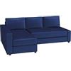 HomeTown Market Durevole fodera di ricambio per divano Friheten, compatibile con la fodera componibile angolare per divano letto IKEA Friheten. Solo copridivano! (Velluto Blu destra più lungo)