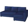 HomeTown Market Durevole fodera di ricambio per divano Friheten, compatibile con la fodera componibile angolare per divano letto IKEA Friheten. Solo copridivano! (Velluto Blu Sinistra più lungo)