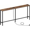 MAHANCRIS Tavolino Console con Presa Elettrica, Tavolino da Divano da 160 cm Con Stazione di Ricarica, Tavolino Dietro il Divano, Per Corridoio, Entrata, Marrone Vintage ACTHR165UE01