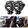DREAMIZER Faretti Led Moto 10W 3000LM U7 Luci Anteriori per Moto LED Fendinebbia Faretto DRL Luci MotoUniversali con Anello Colorato Angel Eyes Halo, 2PZ